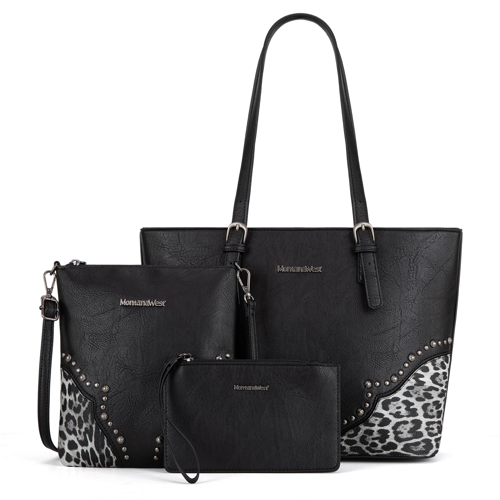 Conjunto De Bolsos Montana West Mwc3-g058bk Con Estampado De Leopardo Para Mujer - Venta Internacional.