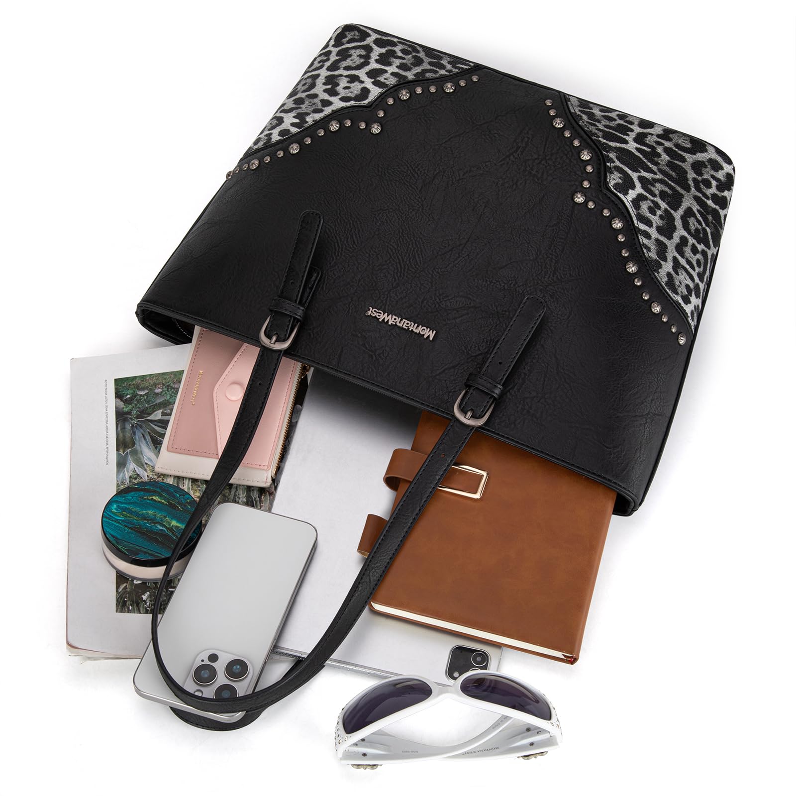 Foto 6 pulgar | Conjunto De Bolsos Montana West Mwc3-g058bk Con Estampado De Leopardo Para Mujer - Venta Internacional.