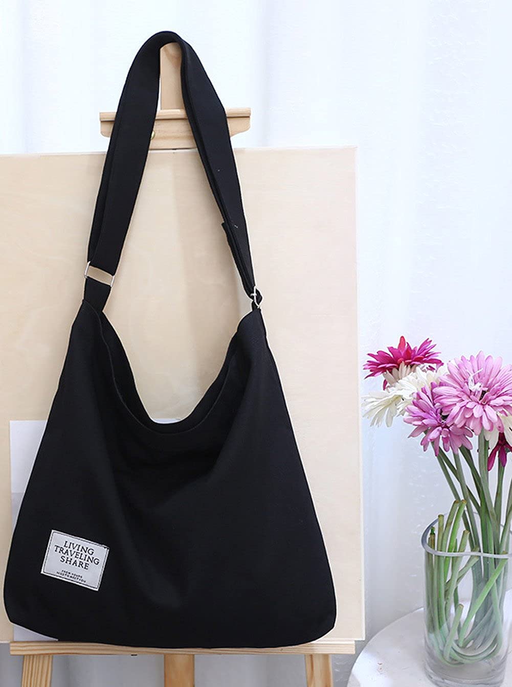 Foto 4 pulgar | Bolso De Hombro Covelin Retro Canvas Para Mujer Negro - Venta Internacional.