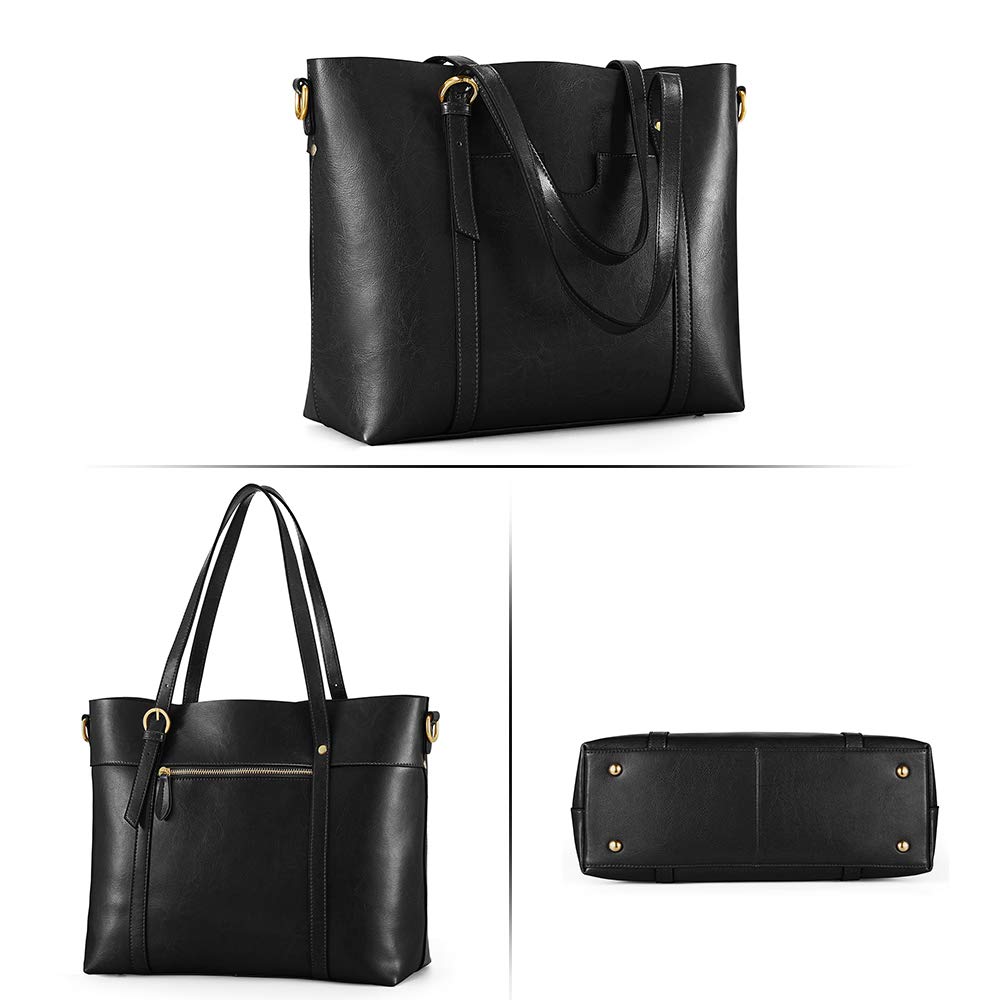 Foto 6 pulgar | Bolso Kattee De Piel Auténtica Vintage Para Mujer, Color Negro - Venta Internacional.