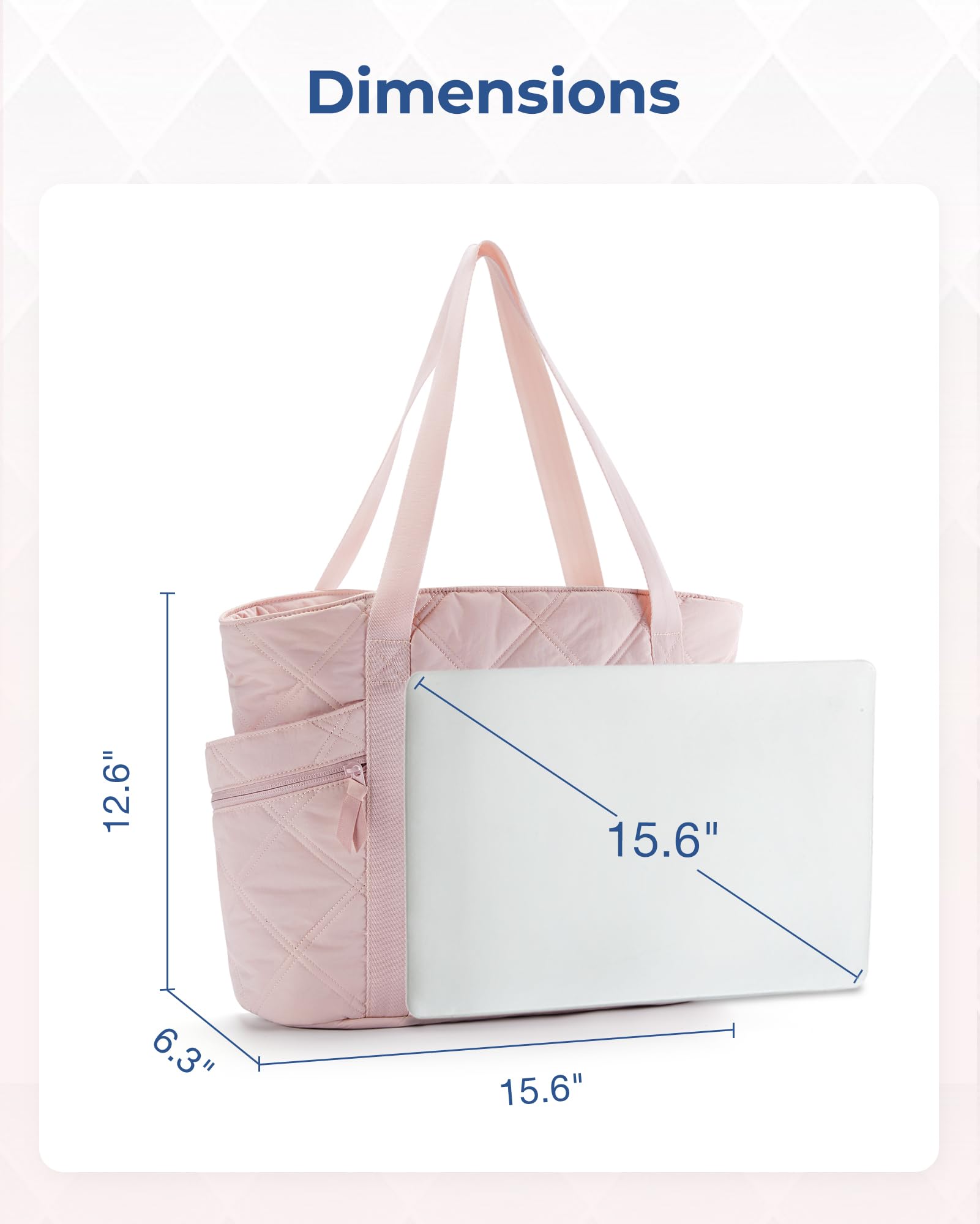 Foto 3 | Bolsa De Mano Bagsmart Puffer Carry On Tote 24 L Para Mujer, Color Rosa - Venta Internacional.