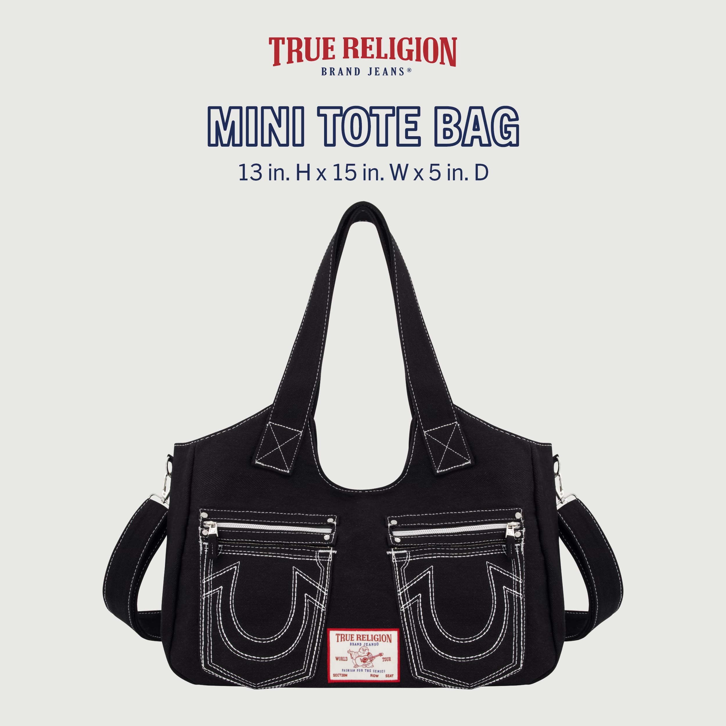 Foto 3 pulgar | Bolso Tipo Cartera True Religion Para Mujer, Poliéster Y Algodón, Color Negro - Venta Internacional.