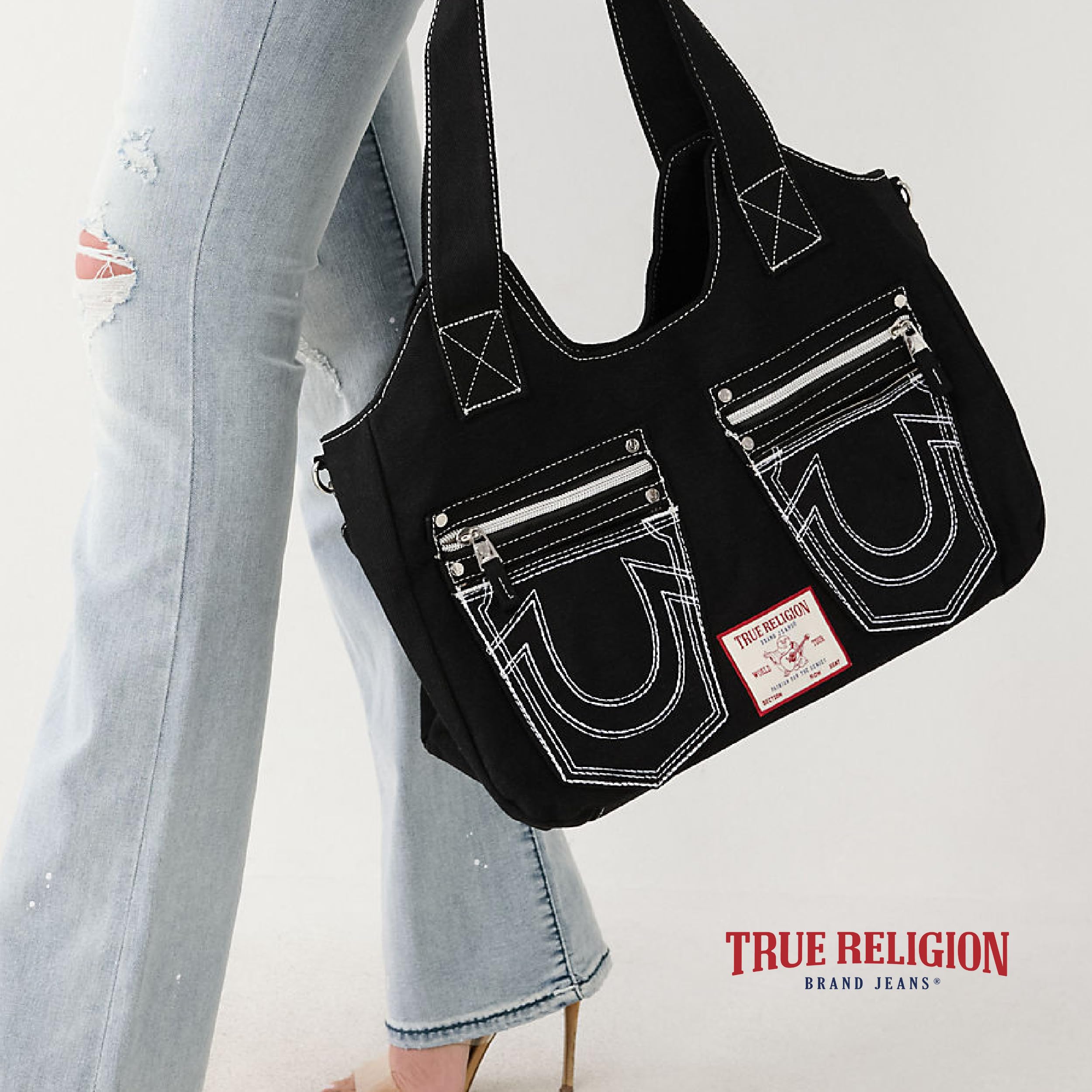 Foto 8 pulgar | Bolso Tipo Cartera True Religion Para Mujer, Poliéster Y Algodón, Color Negro - Venta Internacional.