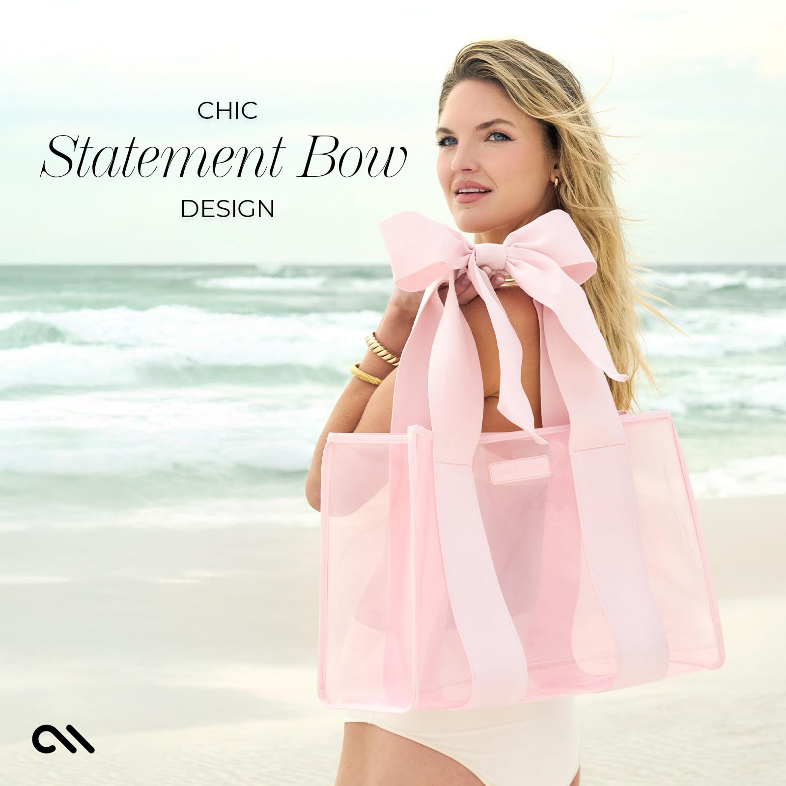 Foto 3 pulgar | Beach Tote Case-mate Con Lazo Rosa Impermeable Para Mujer, Talla Grande - Venta Internacional.