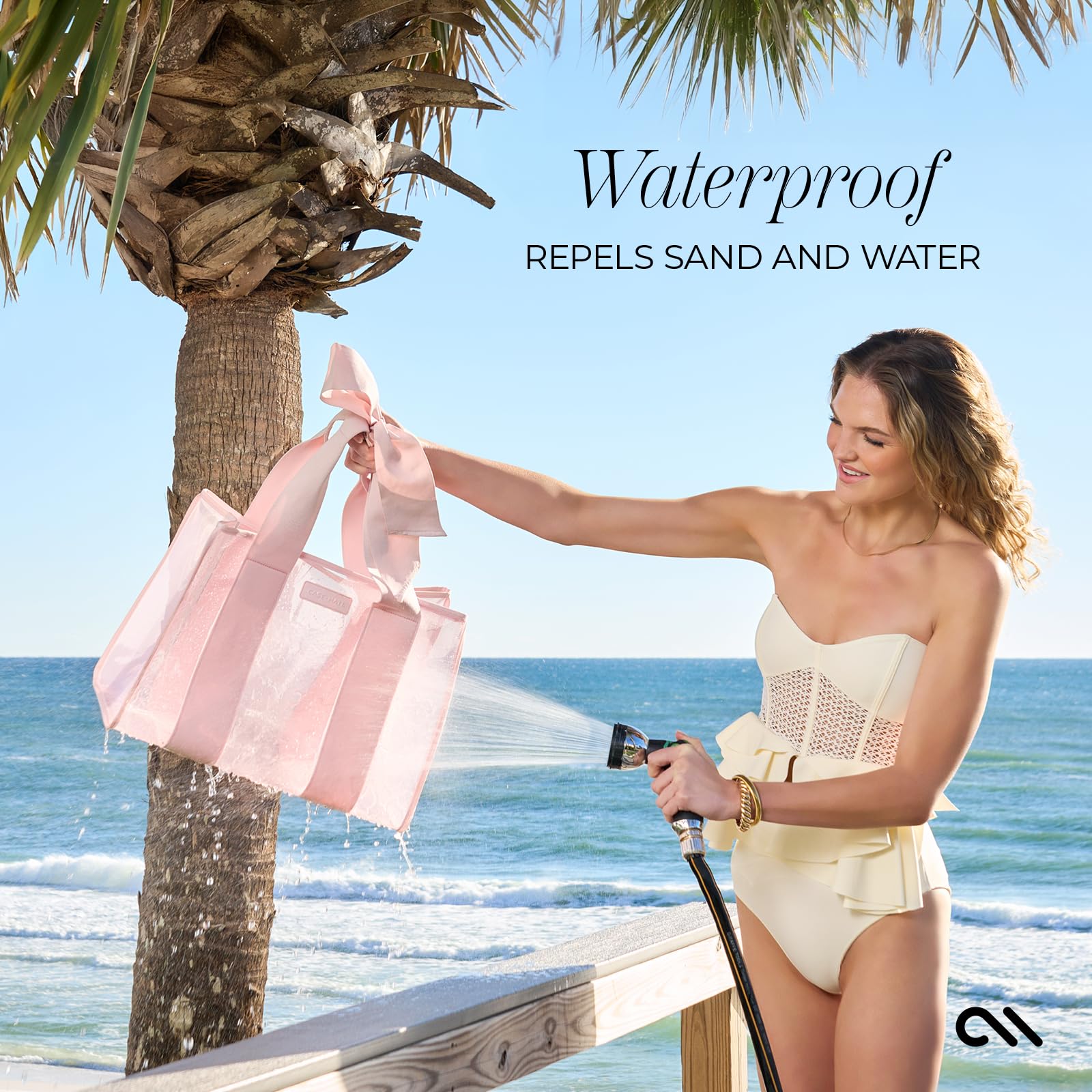 Foto 7 pulgar | Beach Tote Case-mate Con Lazo Rosa Impermeable Para Mujer, Talla Grande - Venta Internacional.