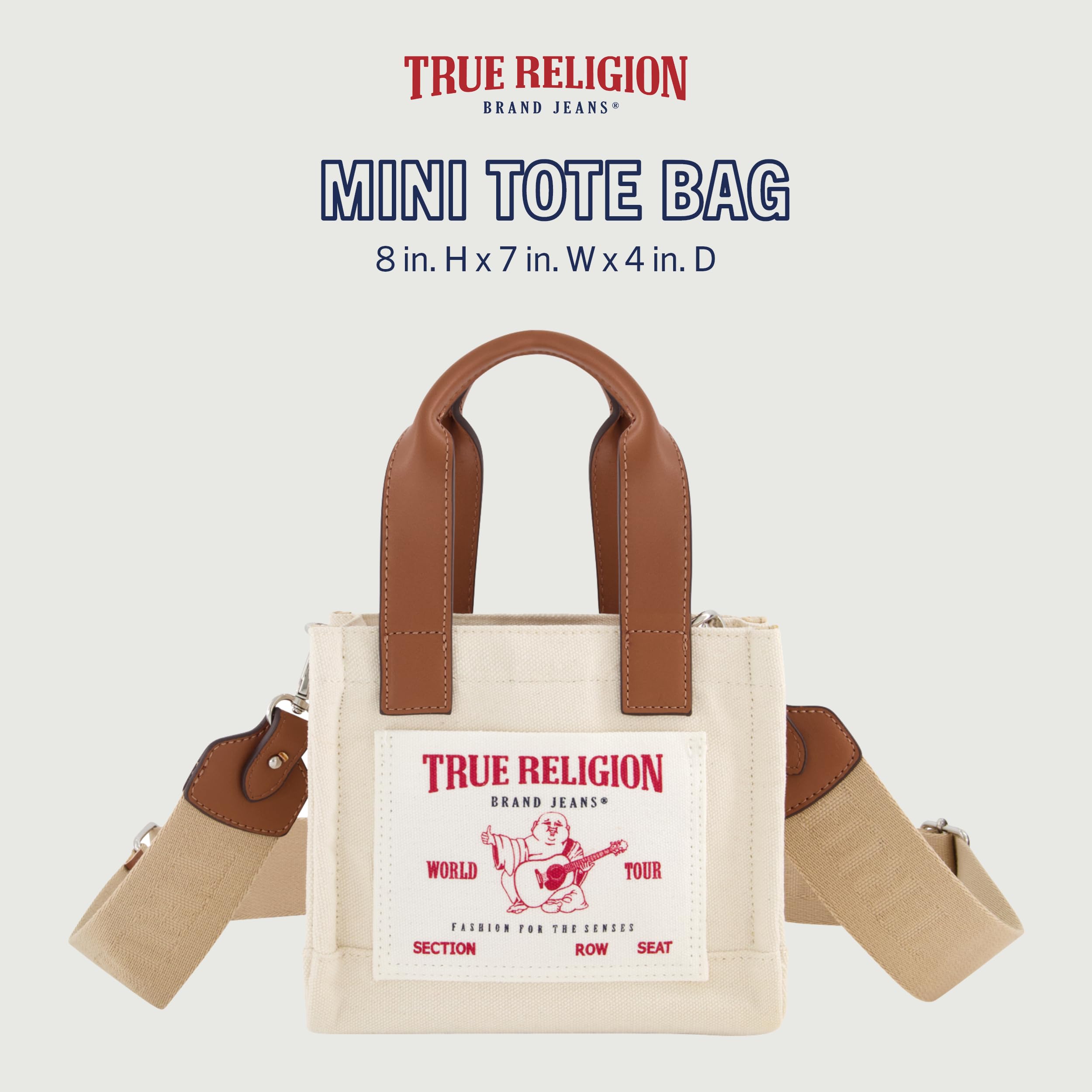 Foto 3 pulgar | Bolsa De Lona Natural True Religion Mini Travel Para Mujer - Venta Internacional.