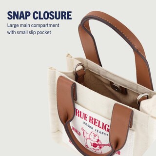 Foto 6 | Bolsa De Lona Natural True Religion Mini Travel Para Mujer - Venta Internacional.