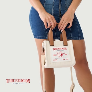 Foto 7 | Bolsa De Lona Natural True Religion Mini Travel Para Mujer - Venta Internacional.
