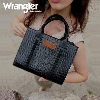Foto 3 | Bolso De Mano Montana West Wrangler Para Mujer, Estampado De Cocodrilo Negro - Venta Internacional.