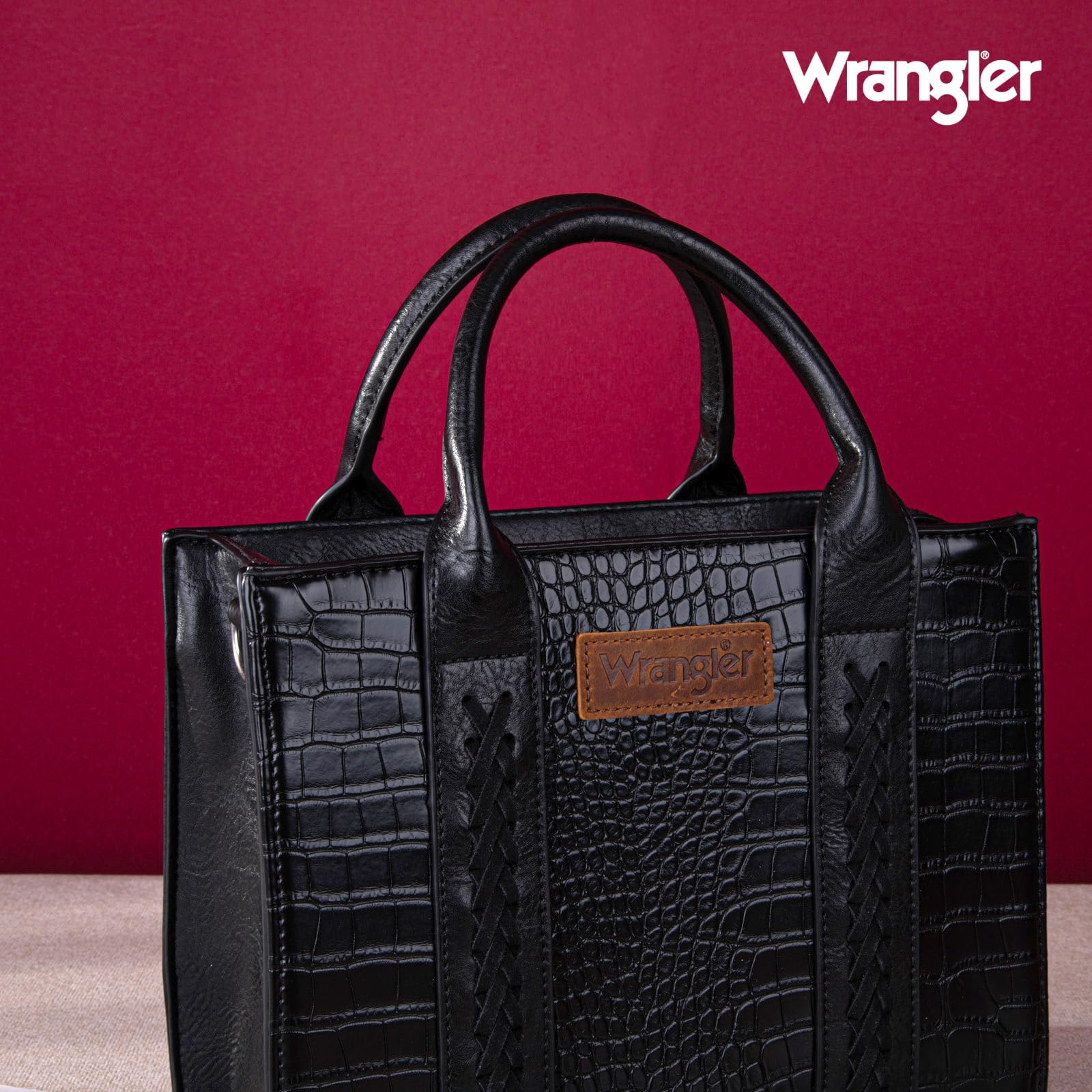 Foto 5 pulgar | Bolso De Mano Montana West Wrangler Para Mujer, Estampado De Cocodrilo Negro - Venta Internacional.