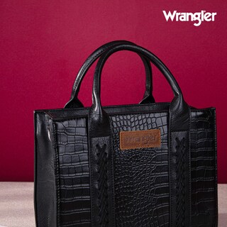 Foto 4 | Bolso De Mano Montana West Wrangler Para Mujer, Estampado De Cocodrilo Negro - Venta Internacional.