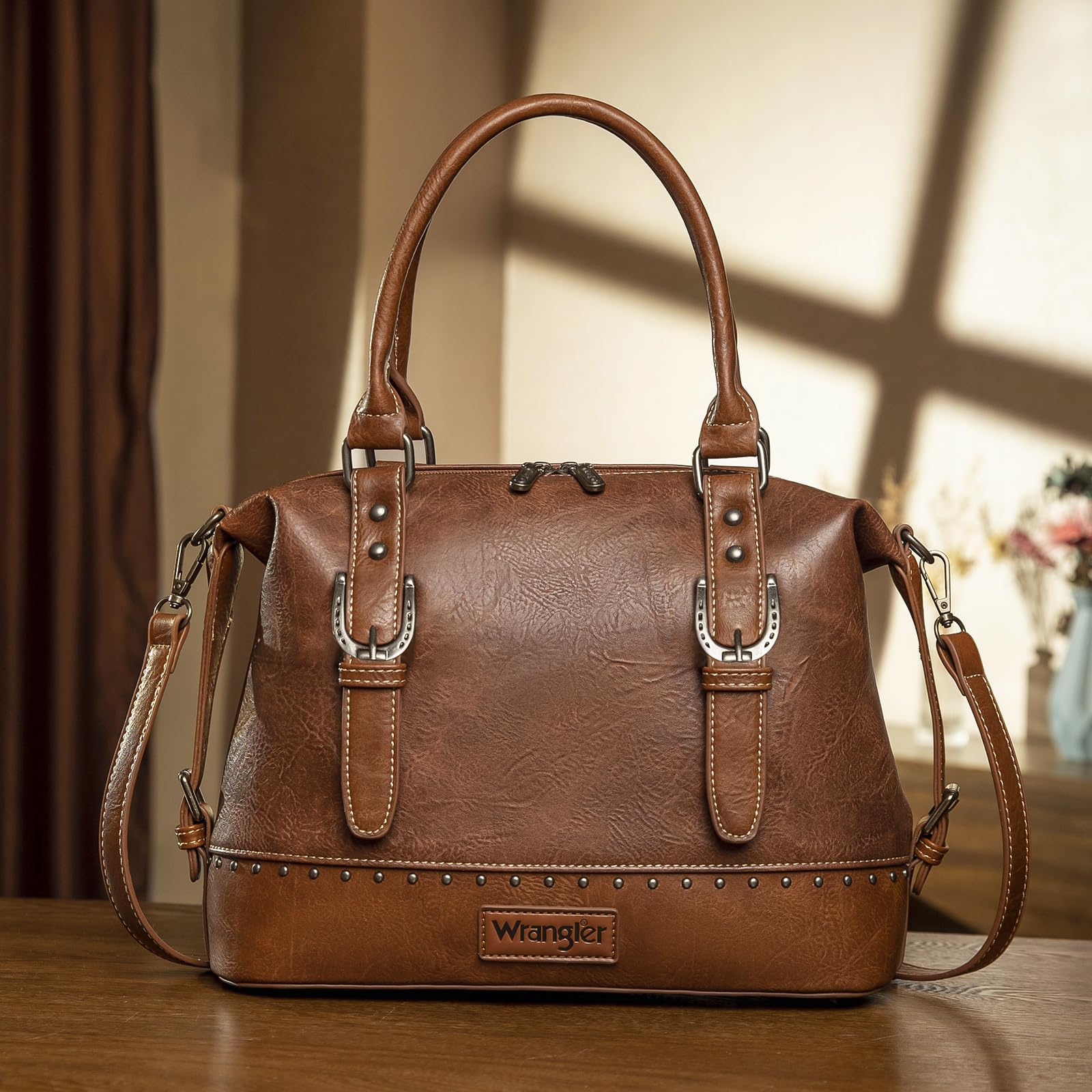 Foto 3 pulgar | Bolso Montana West Wrangler Doctor Bag Crazy Horse Leather - Venta Internacional.