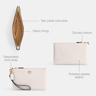 Foto 3 | Wristlet Coach Small B4/piel Granulada Pulida A La Tiza - Venta Internacional.