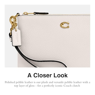 Foto 4 | Wristlet Coach Small B4/piel Granulada Pulida A La Tiza - Venta Internacional.