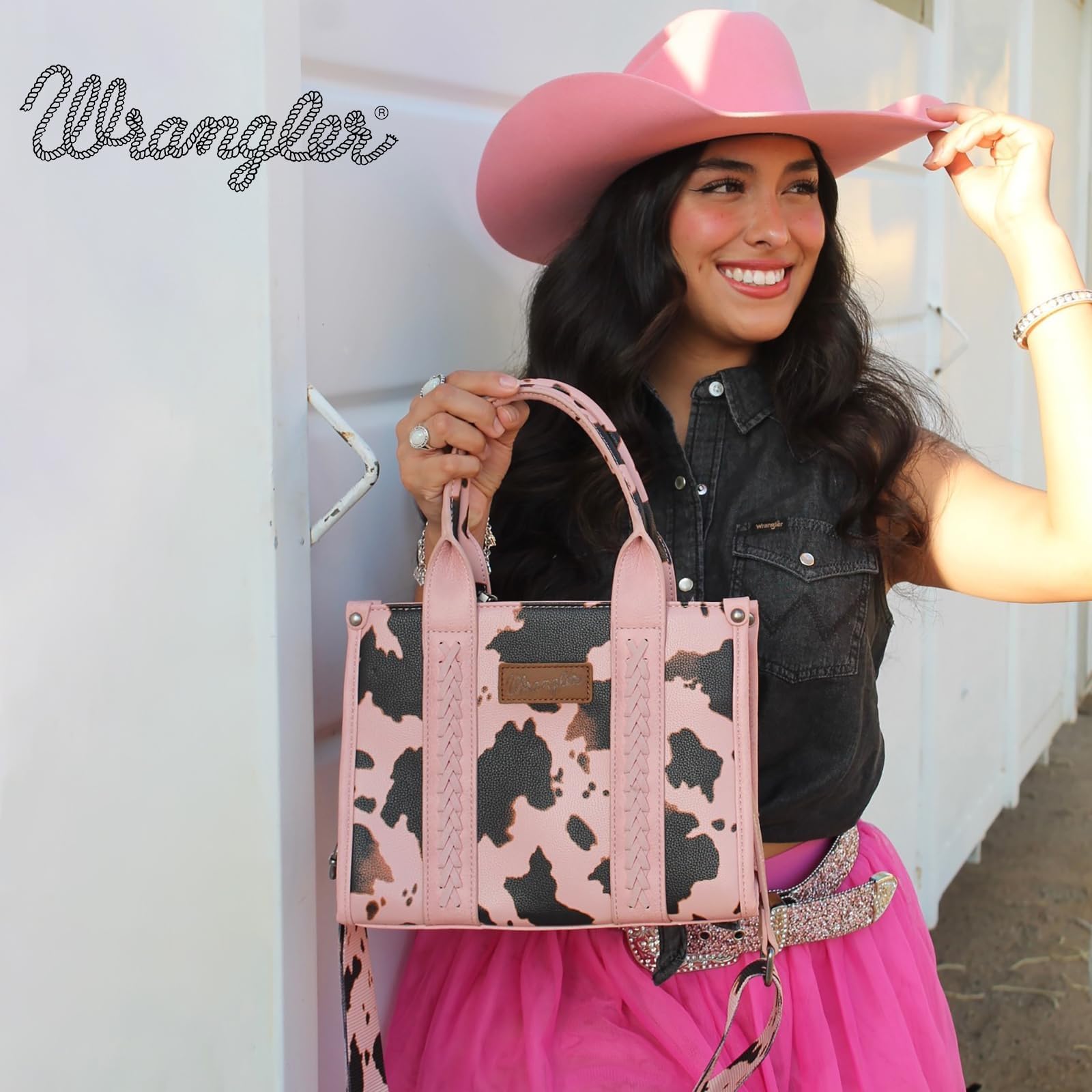 Foto 3 pulgar | Bolso Wrangler Tote Para Mujer Con Asa Superior Y Correa Cruzada - Venta Internacional.