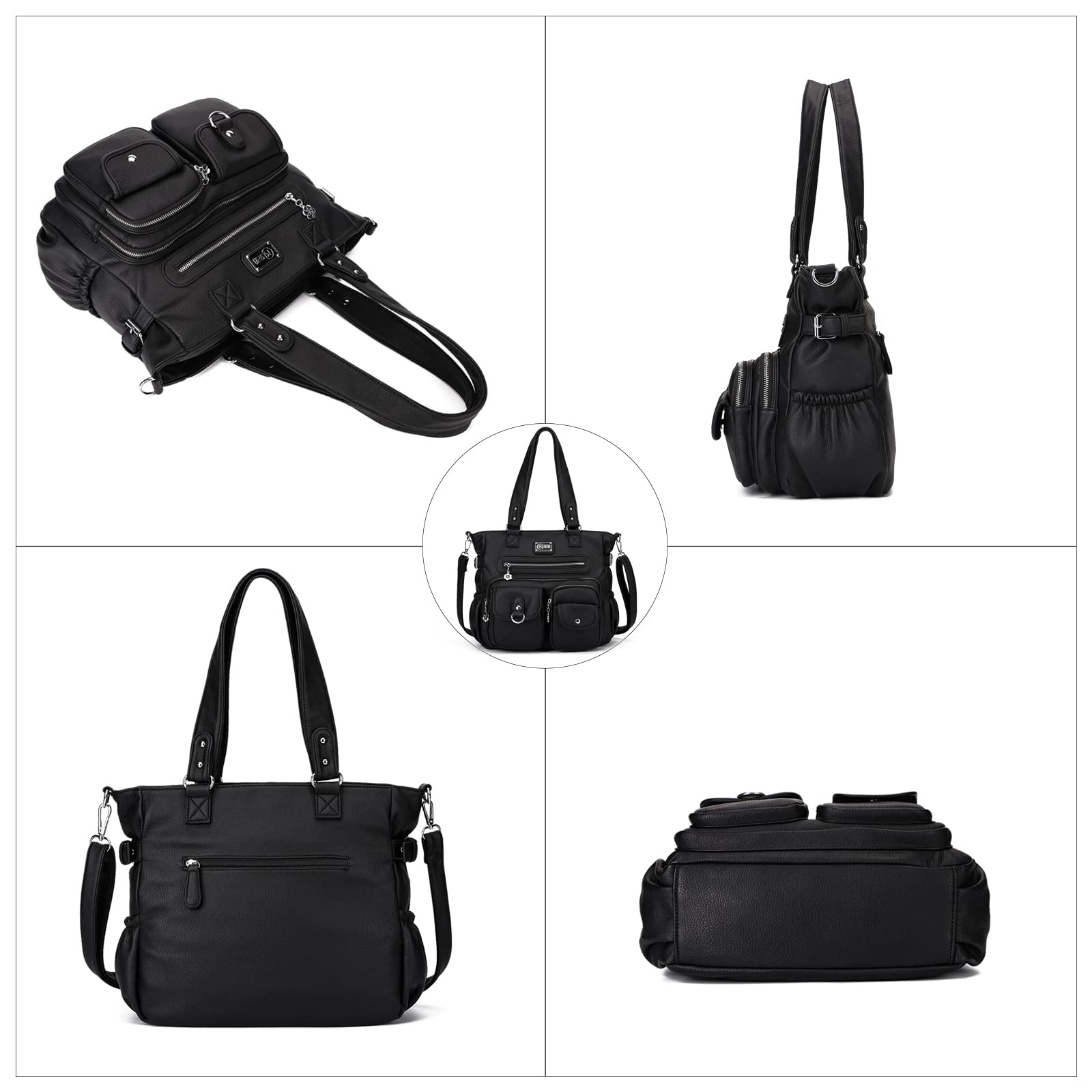 Foto 3 | Bolso De Hombro Kl928, Bolsos Grandes Para Mujer, Bolsos De Mano, Color Negro - Venta Internacional.