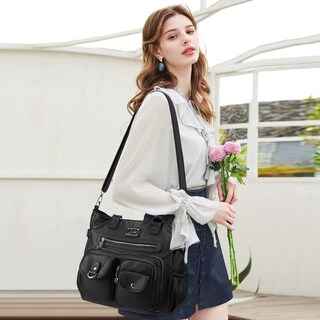 Foto 6 | Bolso De Hombro Kl928, Bolsos Grandes Para Mujer, Bolsos De Mano, Color Negro - Venta Internacional.