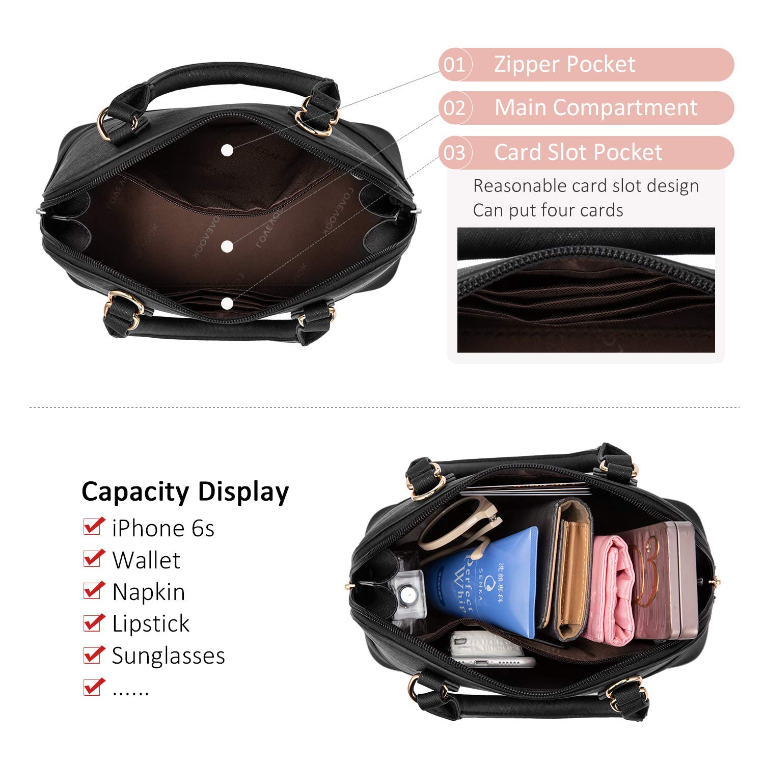 Foto 5 pulgar | Bandolera Lovevook Para Mujer Pequeña De Piel Vegana Negra - Venta Internacional.
