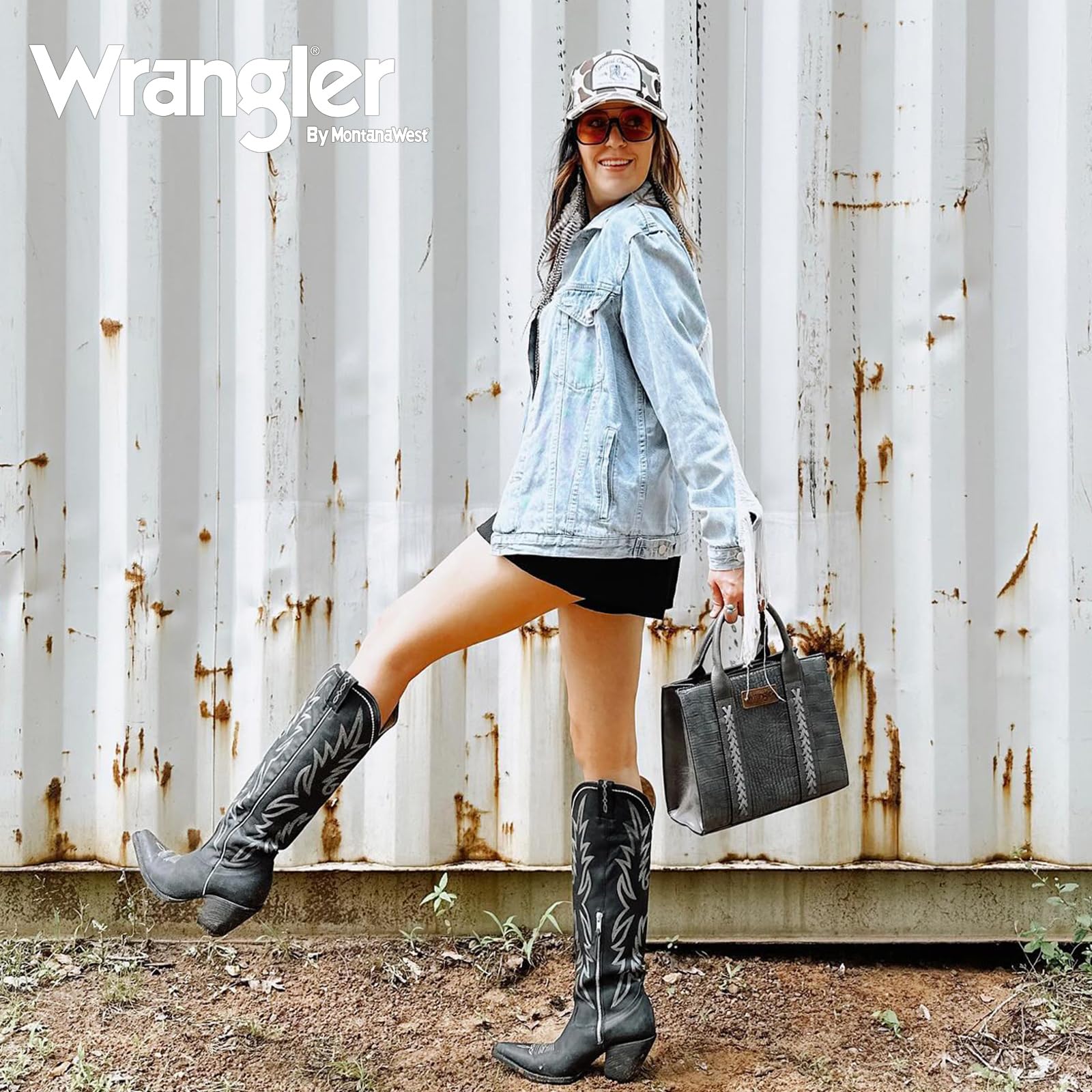 Foto 3 pulgar | Bolso De Mano Montana West Wrangler Con Estampado De Cocodrilo Para Mujer - Venta Internacional.