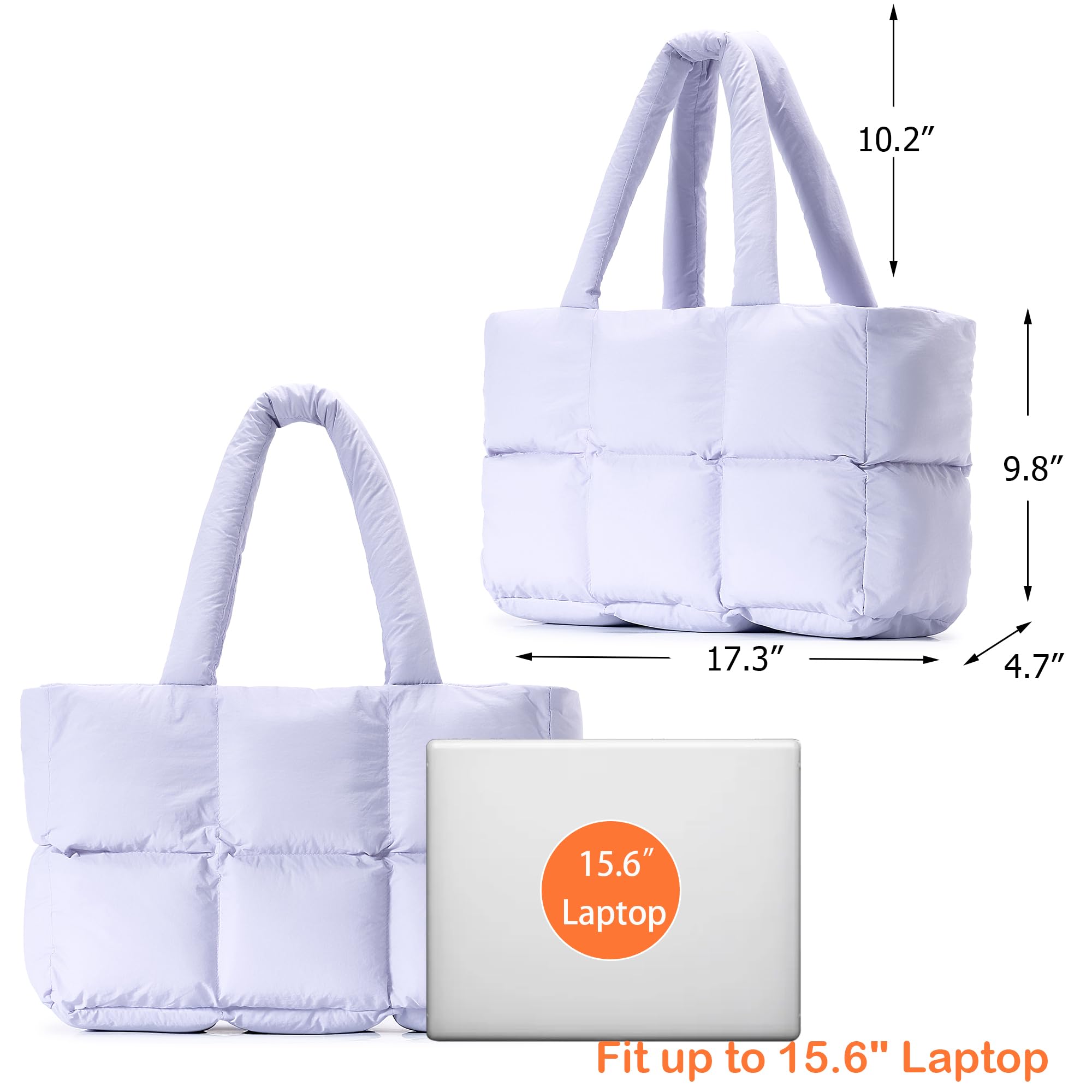 Foto 6 pulgar | Bolso De Mano Herald Puffer Para Mujer, Grande, Acolchado, Puffy Cloud, Morado - Venta Internacional.