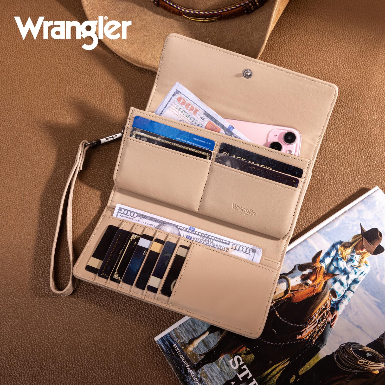 Foto 3 pulgar | Cartera Montana West Wrangler De Piel Vegana Color Albaricoque Para Mujer - Venta Internacional.