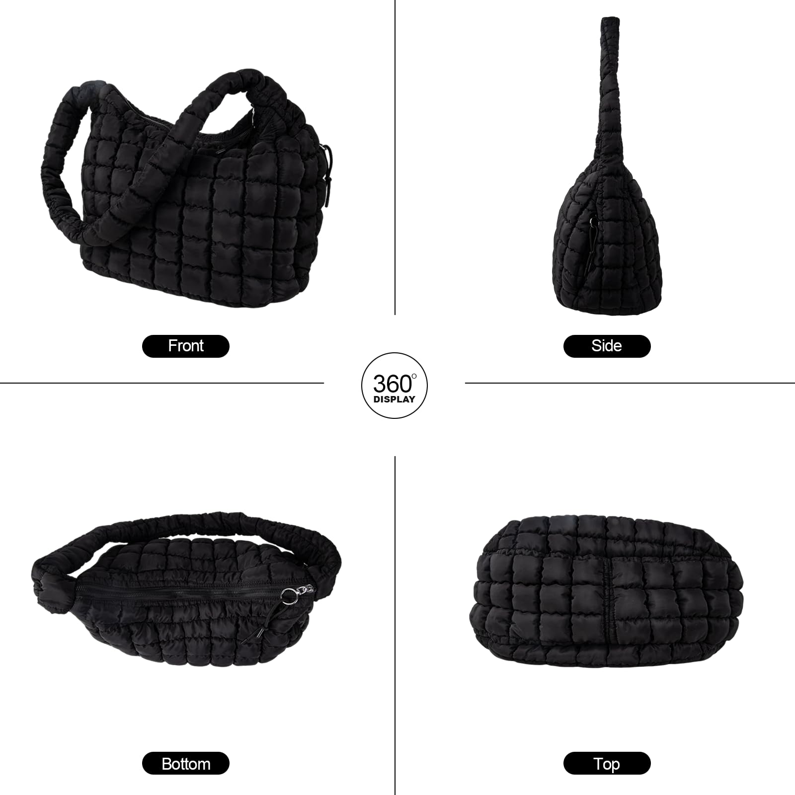 Foto 7 pulgar | Bolso De Hombro Iqimott Acolchado De Nailon Para Mujer - Venta Internacional.