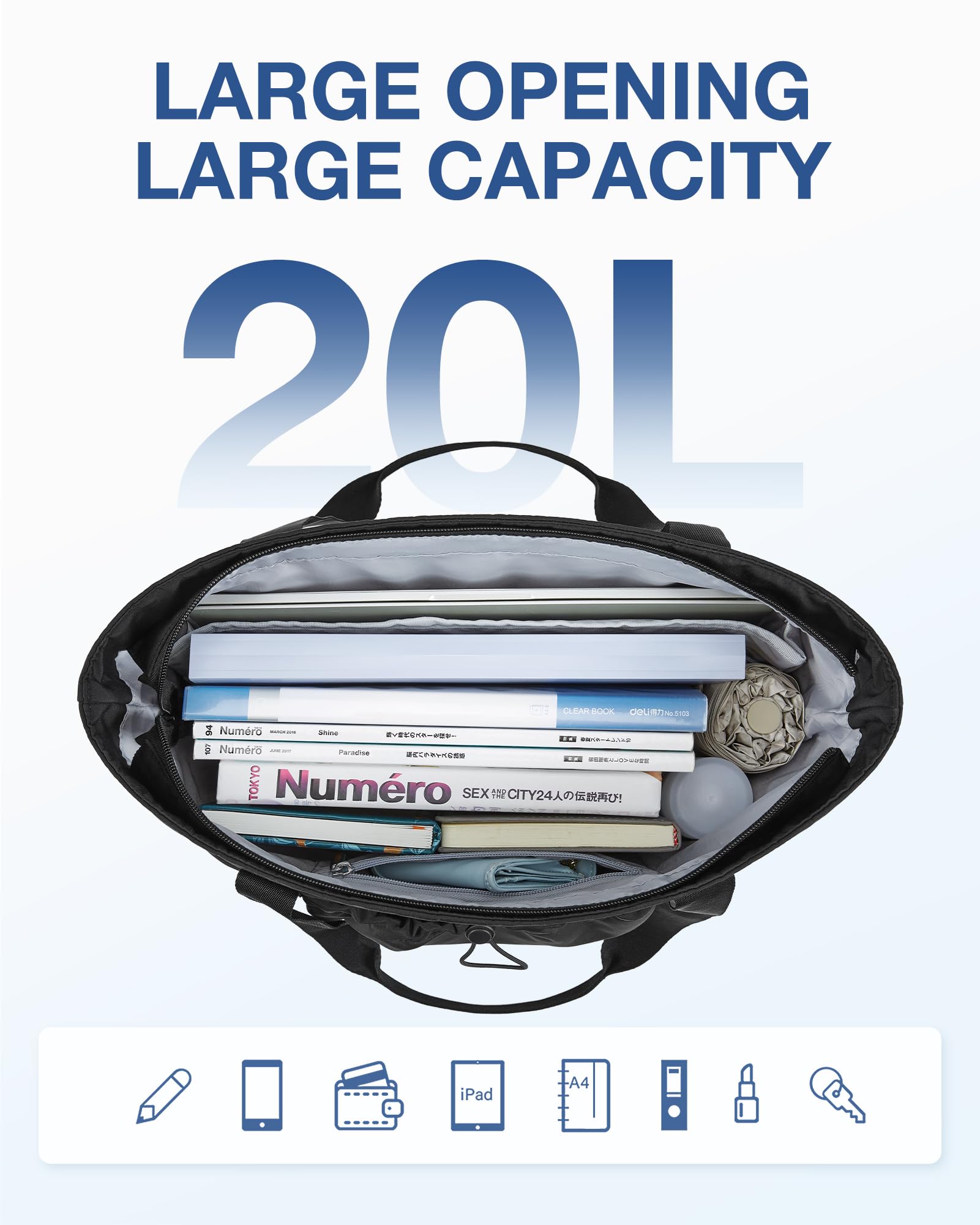 Foto 3 pulgar | Bolso De Mano Bagsmart Para Mujer, Grande, De Viaje, Con Hombro, Negro - Venta Internacional.
