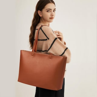 Foto 2 | Bolso De Mano Kalidi De Piel Sintética Con Cremallera En El Hombro, Marrón, Para Mujer - Venta Internacional.