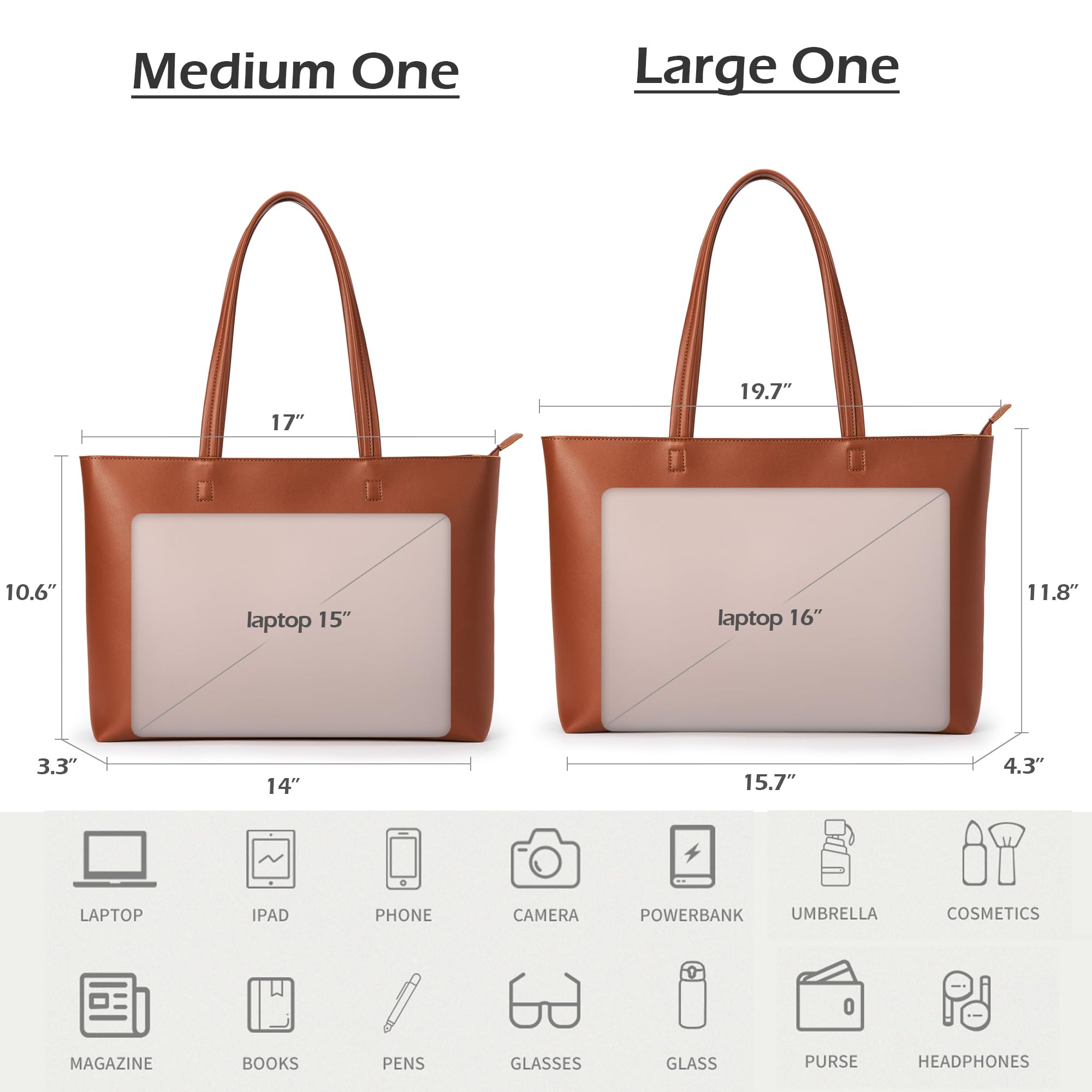 Foto 5 pulgar | Bolso De Mano Kalidi De Piel Sintética Con Cremallera En El Hombro, Marrón, Para Mujer - Venta Internacional.