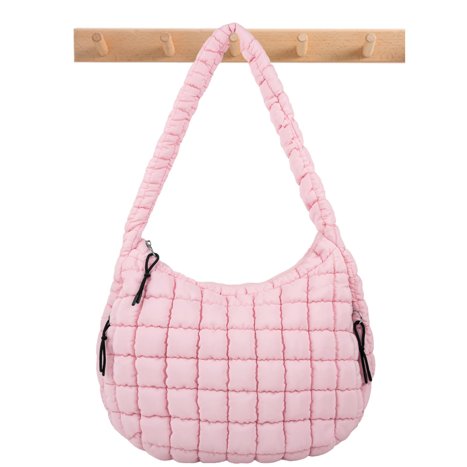 Bandolera Iqimott, Acolchada, Acolchada, De Nailon, Color Rosa Burbuja - Venta Internacional.