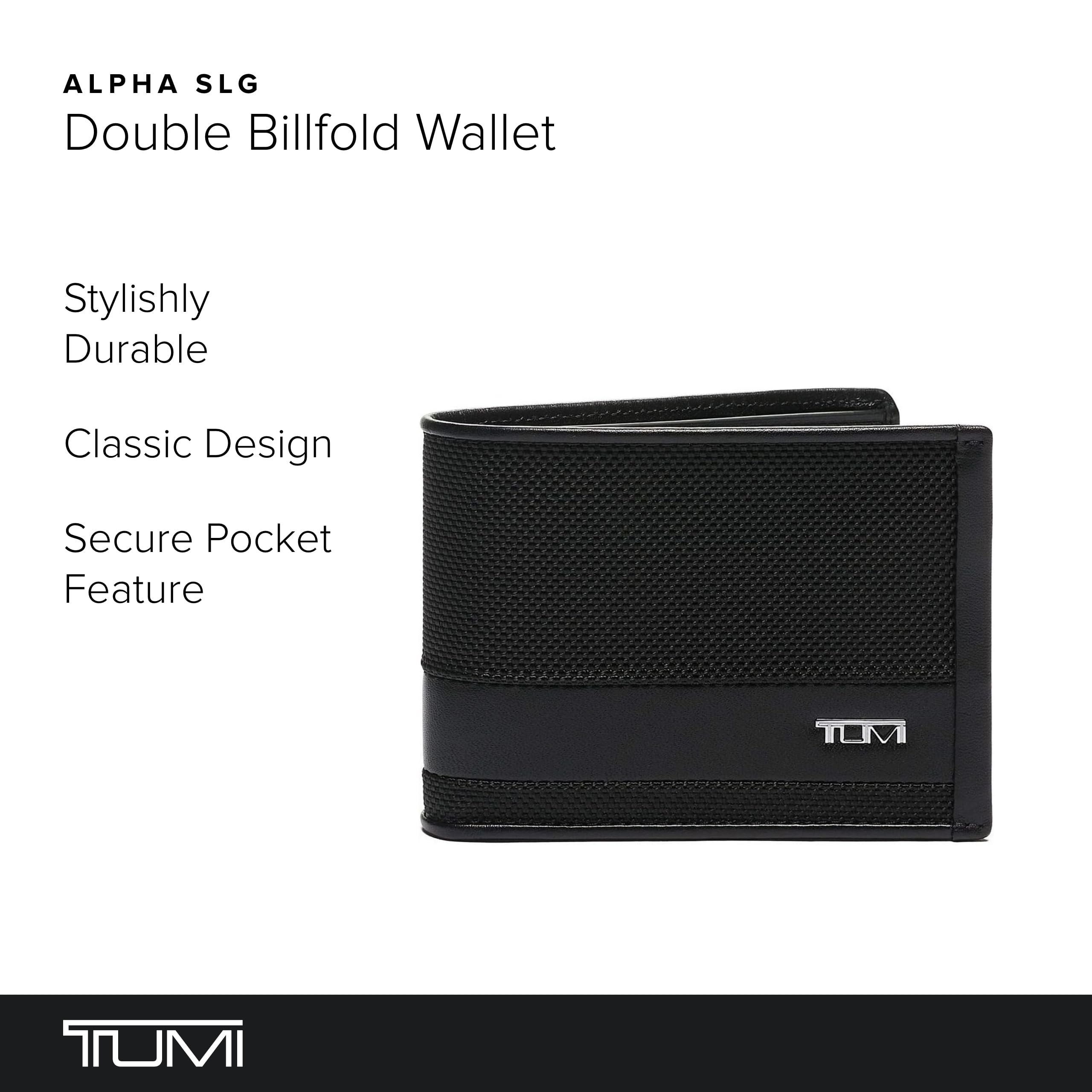 Foto 2 | Cartera Tumi Alpha De Nailon Balístico Con Doble Pliegue, Color Negro - Venta Internacional.