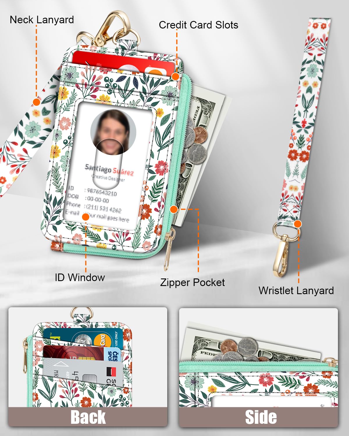 Foto 2 | Billetera Fintie 2 En 1 Para Mujer Con Soporte Para Tarjetas Y Cordón - Venta Internacional.