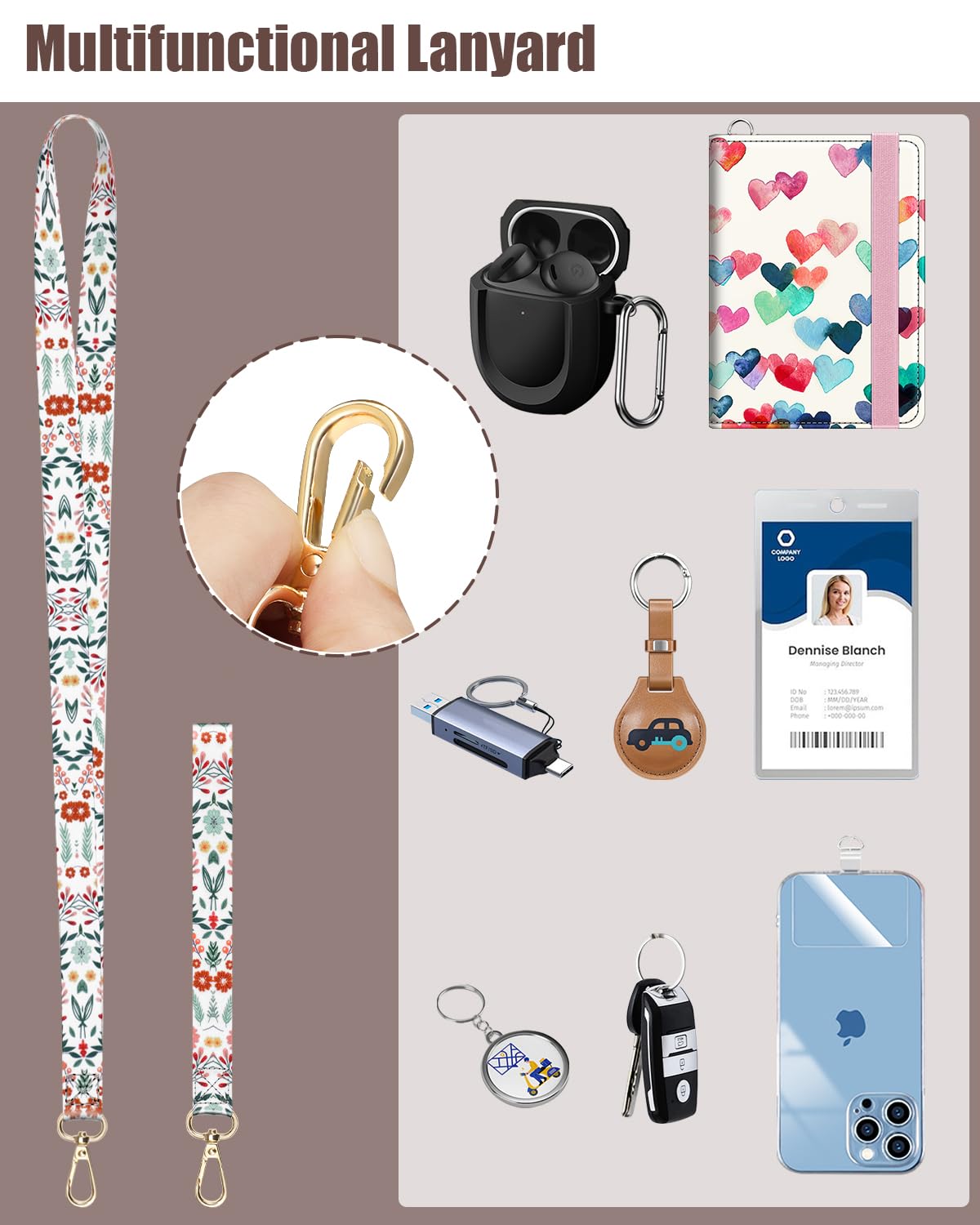 Foto 5 pulgar | Billetera Fintie 2 En 1 Para Mujer Con Soporte Para Tarjetas Y Cordón - Venta Internacional.