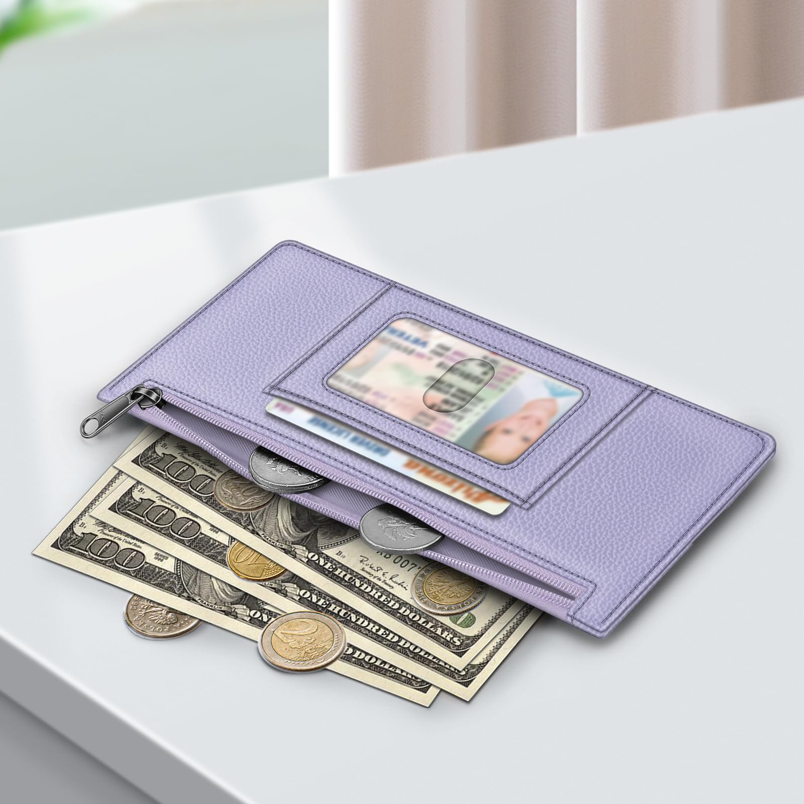 Foto 3 | Tarjetero Fintie Slim Con Bloqueo Rfid, Color Lila - Venta Internacional.