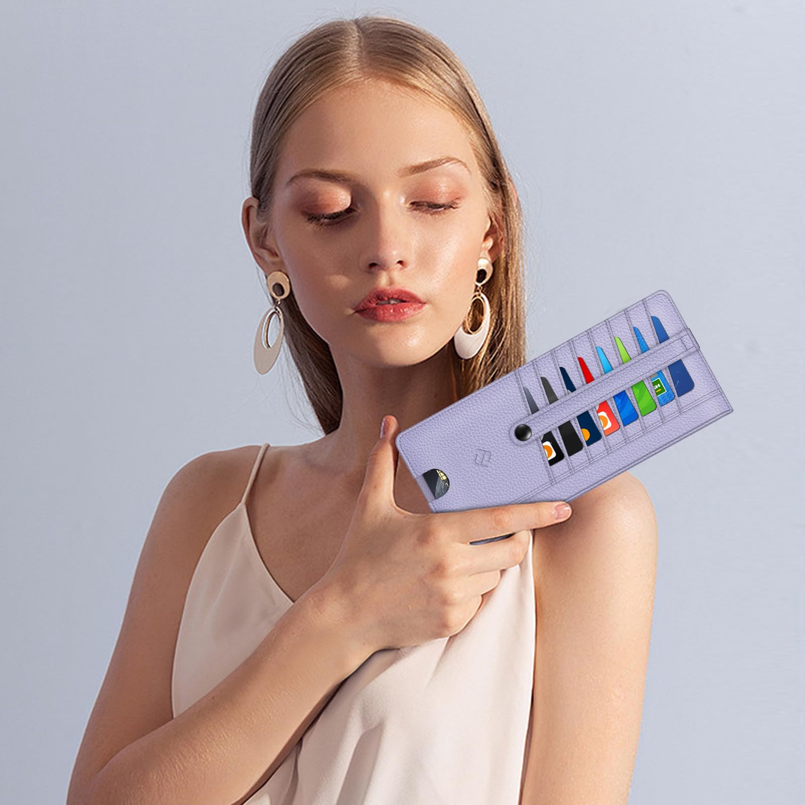 Foto 7 | Tarjetero Fintie Slim Con Bloqueo Rfid, Color Lila - Venta Internacional.