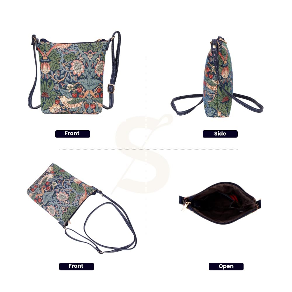 Foto 5 pulgar | Bandolera Signare Tapestry Small Para Mujer, Diseño Azul - Venta Internacional.