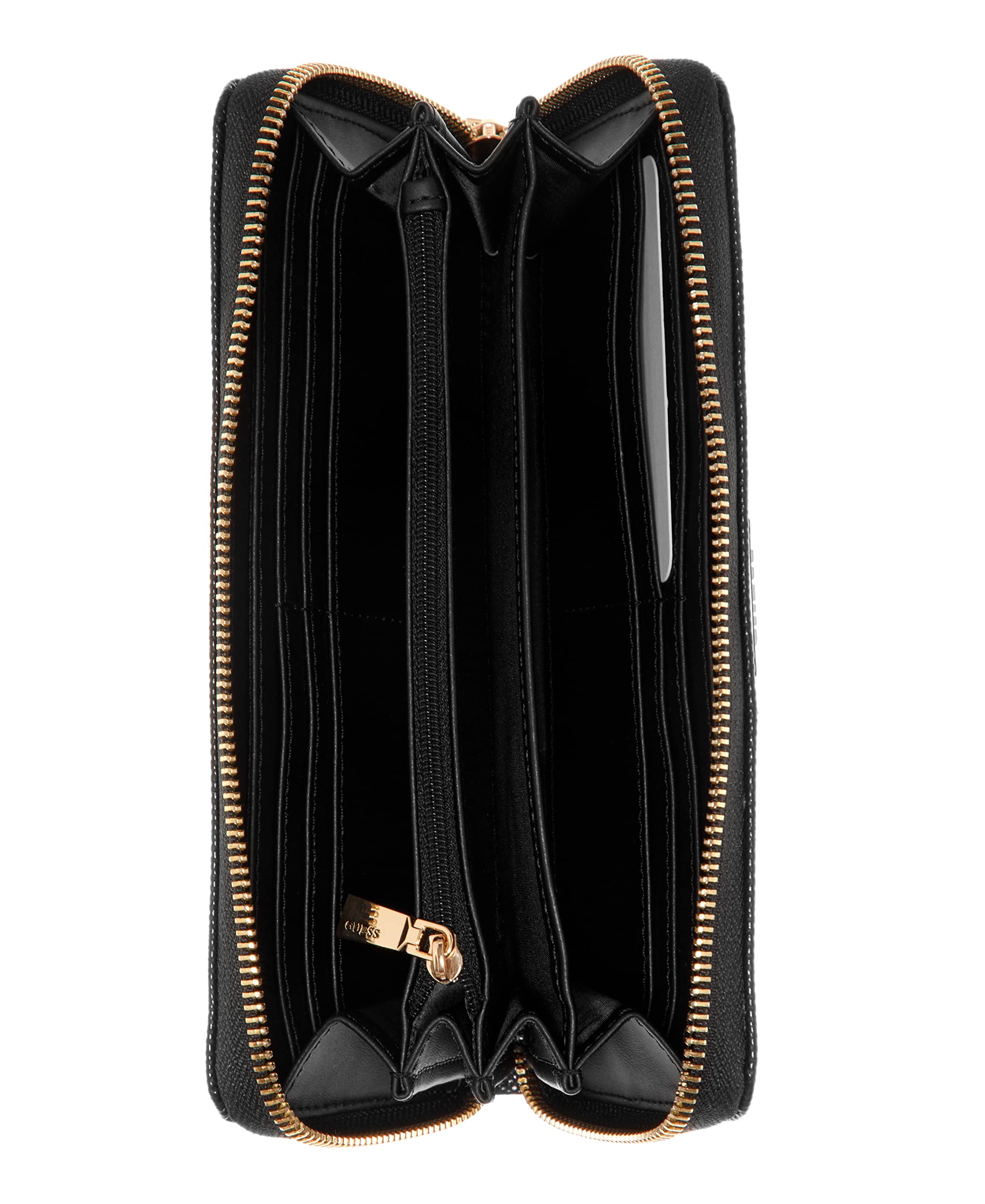 Foto 3 pulgar | Cartera Guess Laurel Grande Con Cremallera Redonda Negra Para Mujer - Venta Internacional.