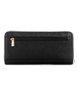 Foto 3 | Cartera Guess Laurel Grande Con Cremallera Redonda Negra Para Mujer - Venta Internacional.