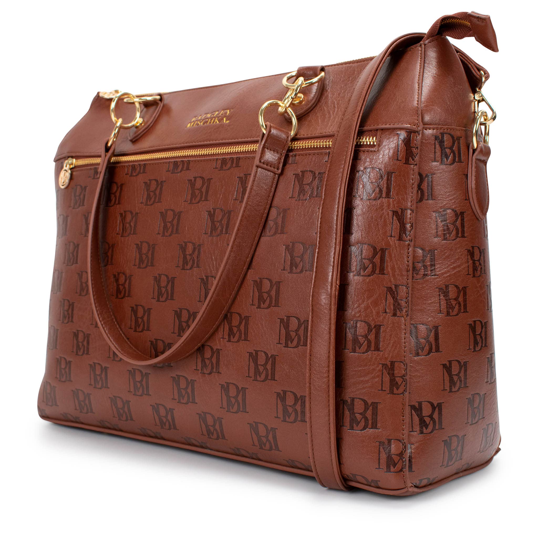 Foto 7 | Bolso Badgley Mischka Madalyn De Piel Vegana Para Viaje, Color Canela - Venta Internacional.