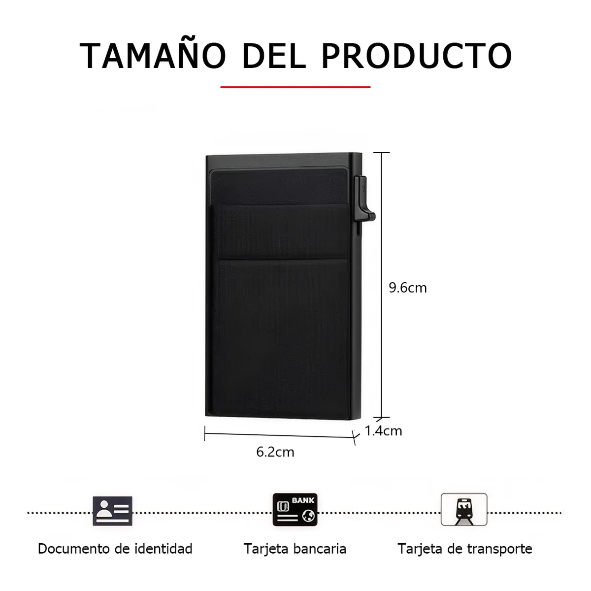 Foto 3 pulgar | Cartera Antirrobo Con Tarjetero Metálico Rfid Eo Safe Imports Esi-19384 Negro