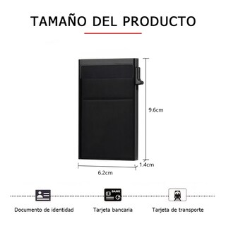 Foto 2 | Cartera Antirrobo Con Tarjetero Metálico Rfid Eo Safe Imports Esi-19384 Negro