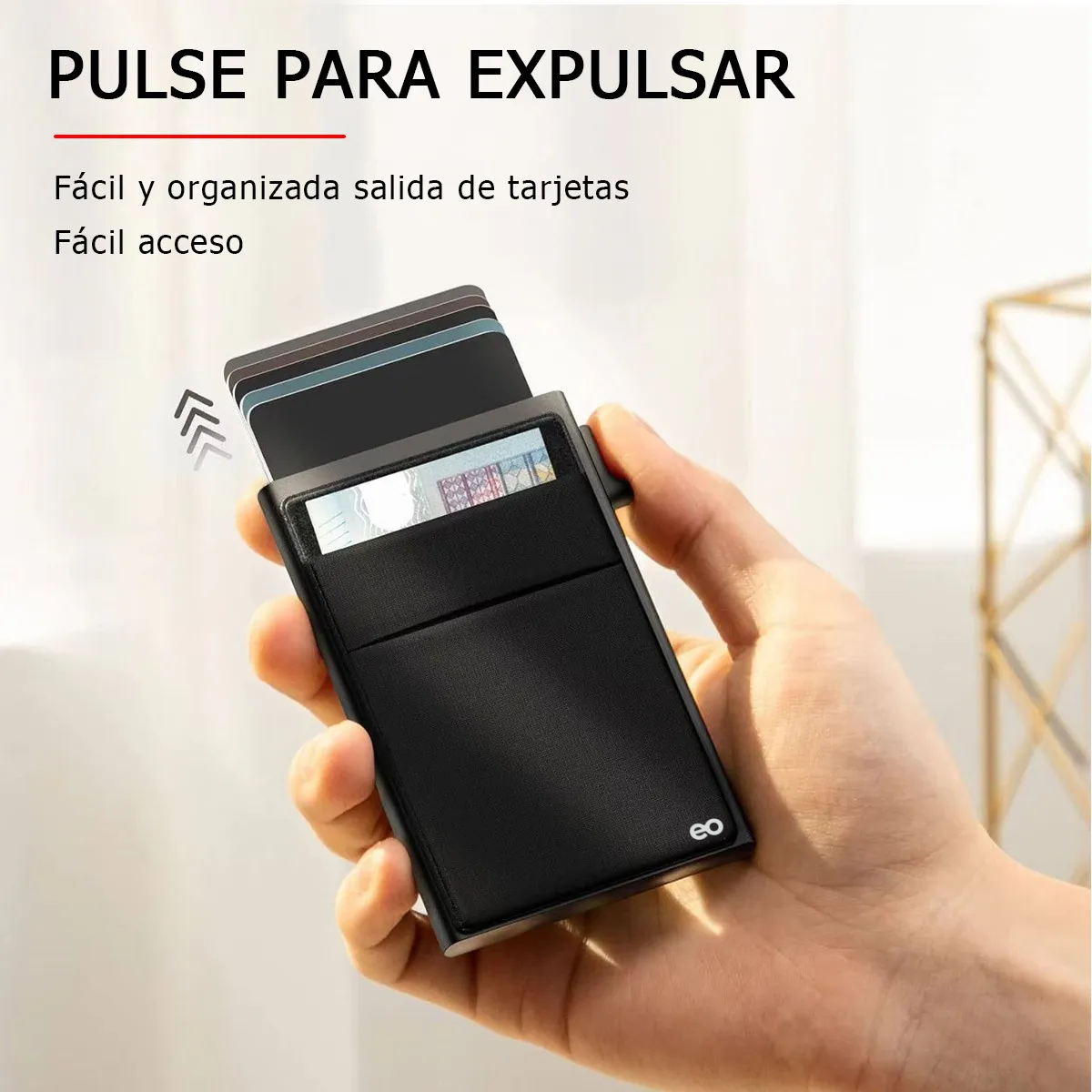 Foto 4 pulgar | Cartera Antirrobo Con Tarjetero Metálico Rfid Eo Safe Imports Esi-19384 Negro