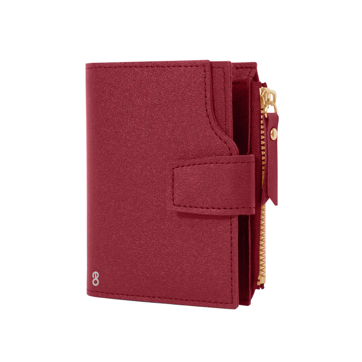 Monedero Tarjetero Mujer Botón De Presión Eo Safe Imports Esi-19393 Rojo