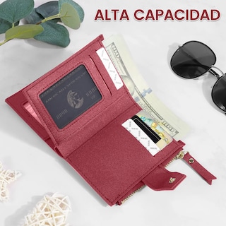 Foto 4 | Monedero Tarjetero Mujer Botón De Presión Eo Safe Imports Esi-19393 Rojo