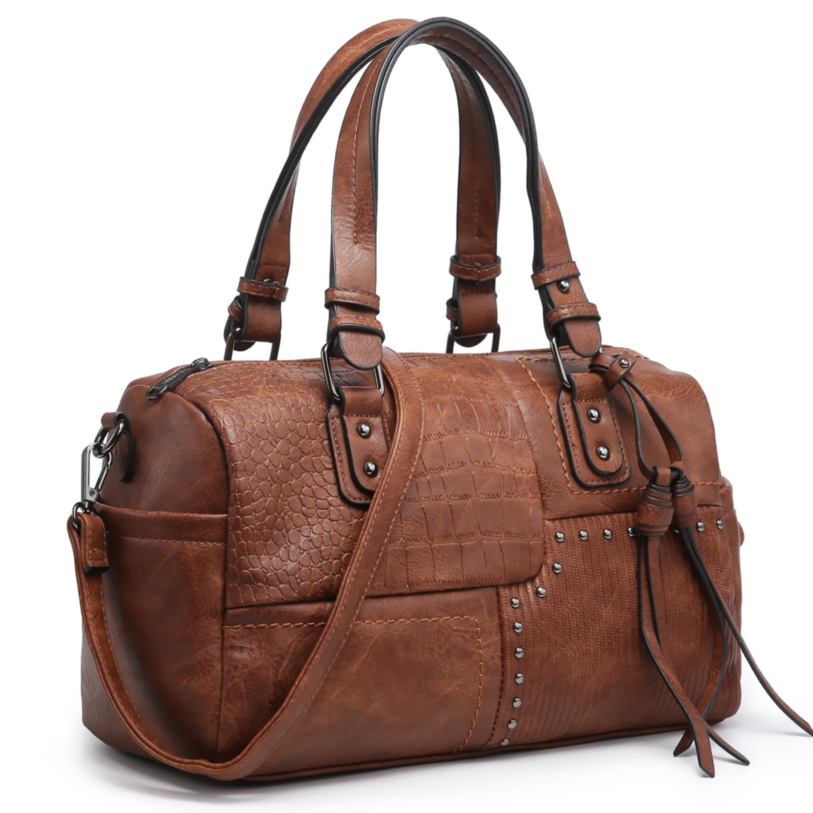 Bolso Dasein De Piel Vegana Suave Para Mujer, Color Café - Venta Internacional.