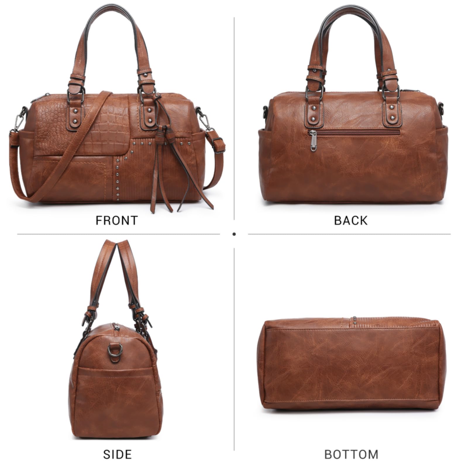 Foto 3 pulgar | Bolso Dasein De Piel Vegana Suave Para Mujer, Color Café - Venta Internacional.
