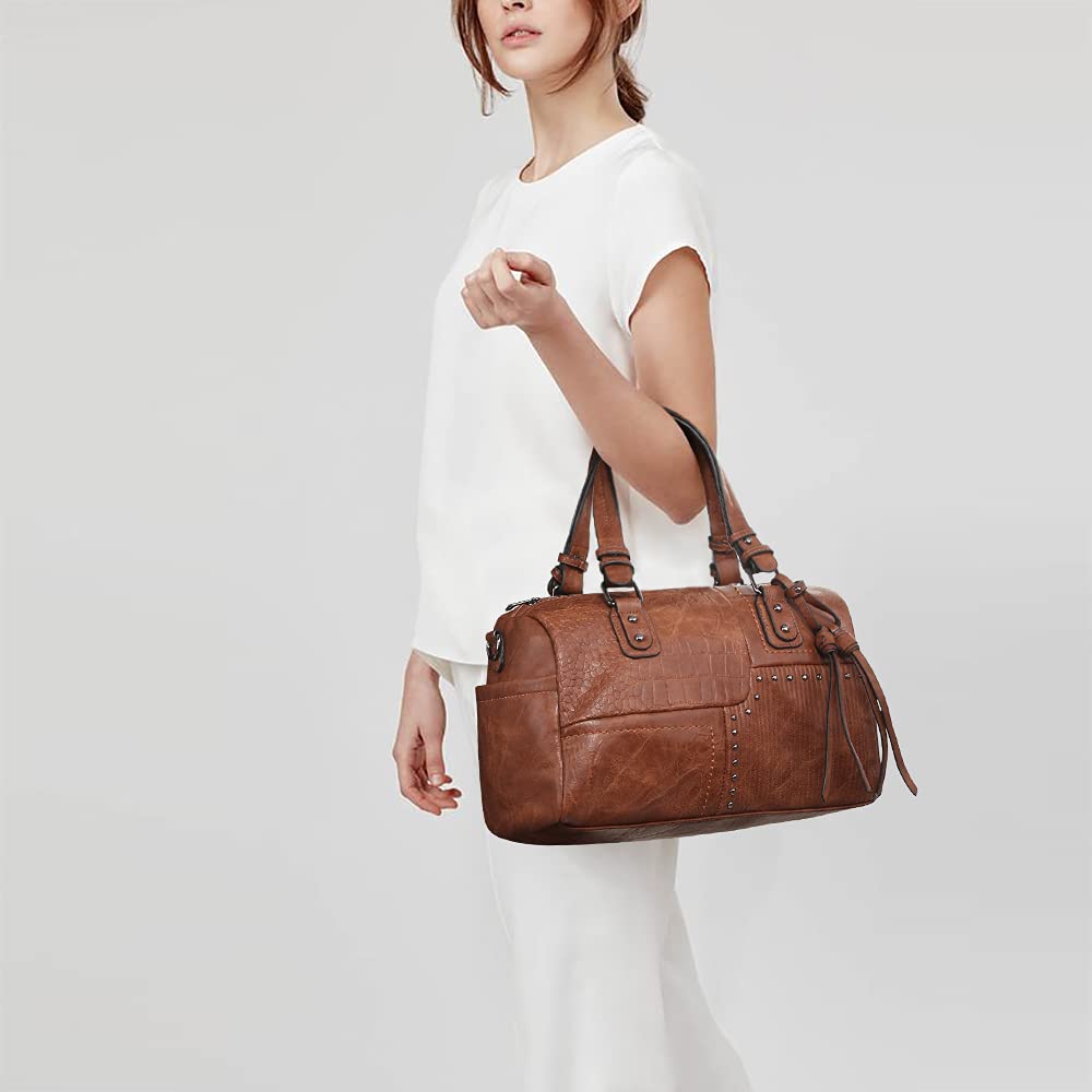 Foto 7 pulgar | Bolso Dasein De Piel Vegana Suave Para Mujer, Color Café - Venta Internacional.