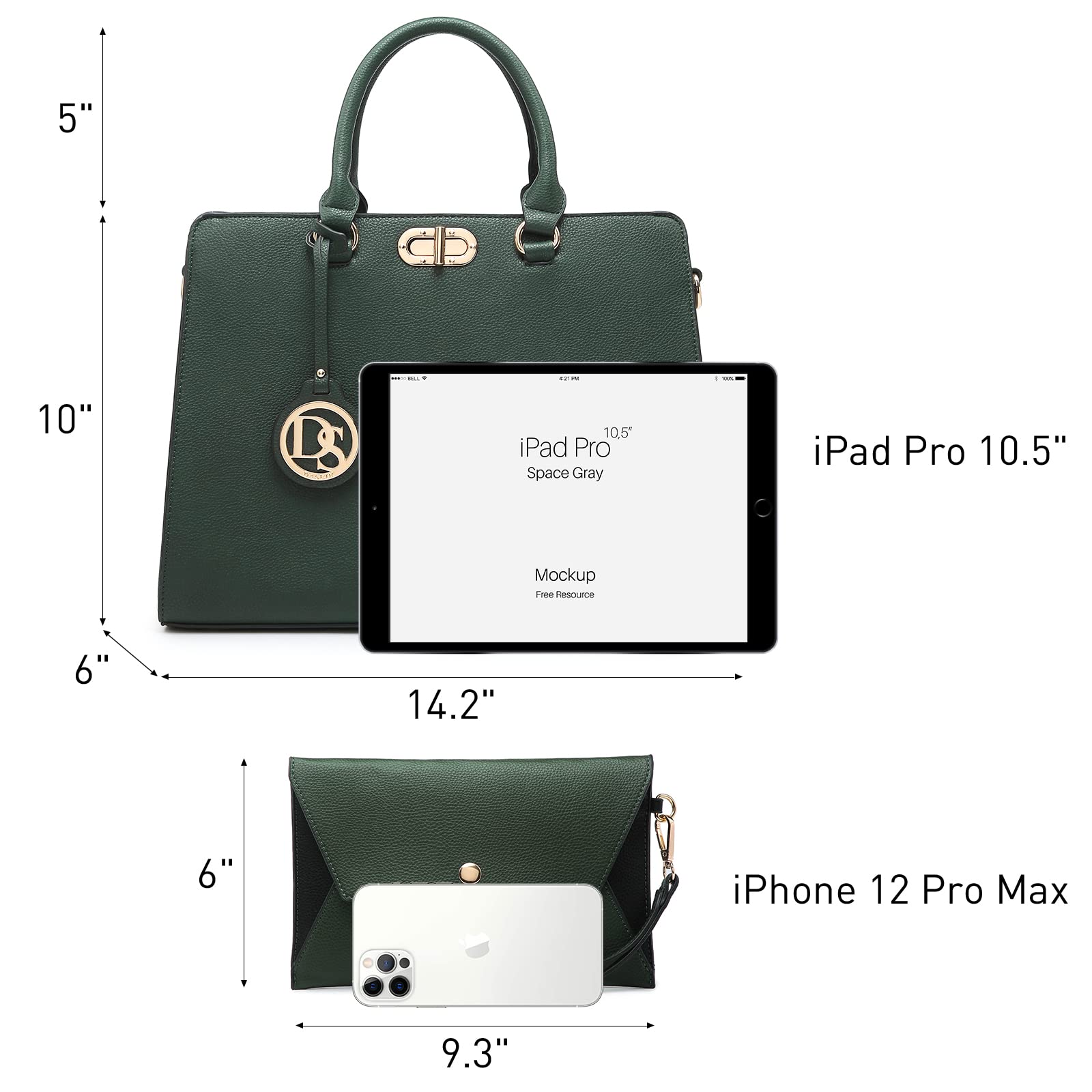 Foto 5 pulgar | Bolso De Trabajo Dasein Para Mujer Con Conjunto De Bolso De Mano - Venta Internacional.