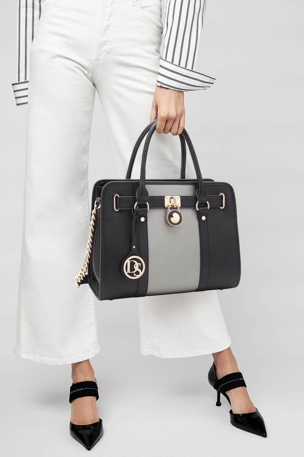 Foto 2 | Bolso De Mano Dasein De Piel Vegana Bicolor Para Mujer - Venta Internacional.