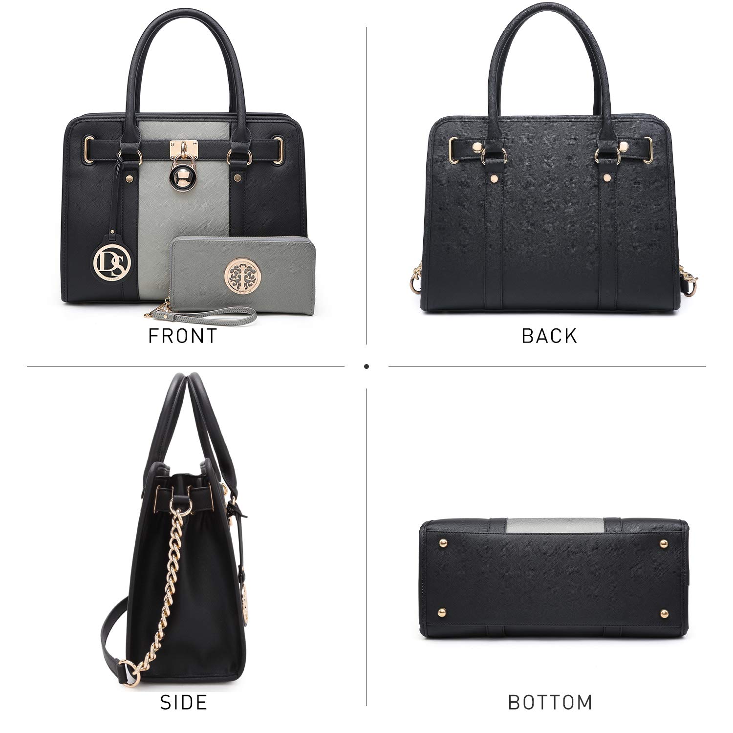 Foto 3 | Bolso De Mano Dasein De Piel Vegana Bicolor Para Mujer - Venta Internacional.